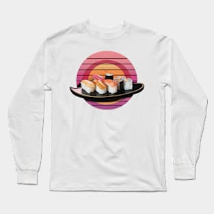 Retro sushi retro vintage sunset Long Sleeve T-Shirt